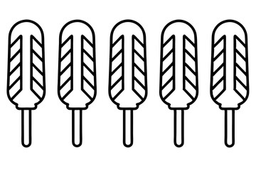 Popsicle Outline Vector Art Pack set