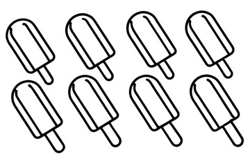 Popsicle Outline Vector Art Pack set