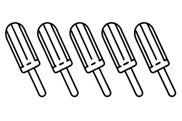 Popsicle Outline Vector Art Pack set