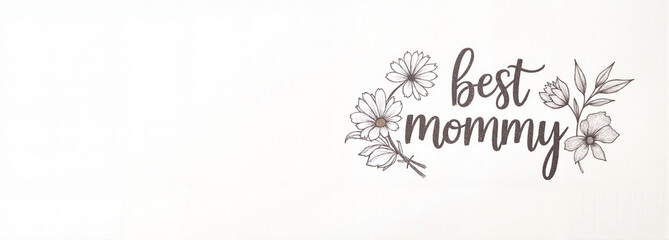 Best mommy floral illustration on a light background