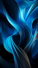 Obraz premium digital technology blue and black abstract wave poster background