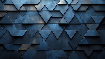 Photo of blue Background with Triangular Pattern for Design, Featuring White Space in the Center for Text. Ideal for Banner Templates and Digital Projects. Abstract Minimalist Wallpaper.