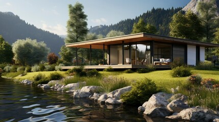 Obraz premium A photo of a Prefab Home Blending