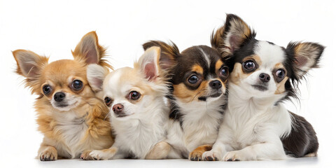 Obraz premium An Adorable Group of Chihuahuas with Curious Expressions for Pet Enthusiasts