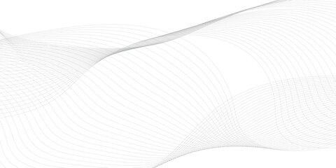 Fototapeta premium Abstract grey, white smooth element swoosh speed wave modern stream transparent background. Abstract wave line for banner, template, wallpaper background with wave design. Vector illustration