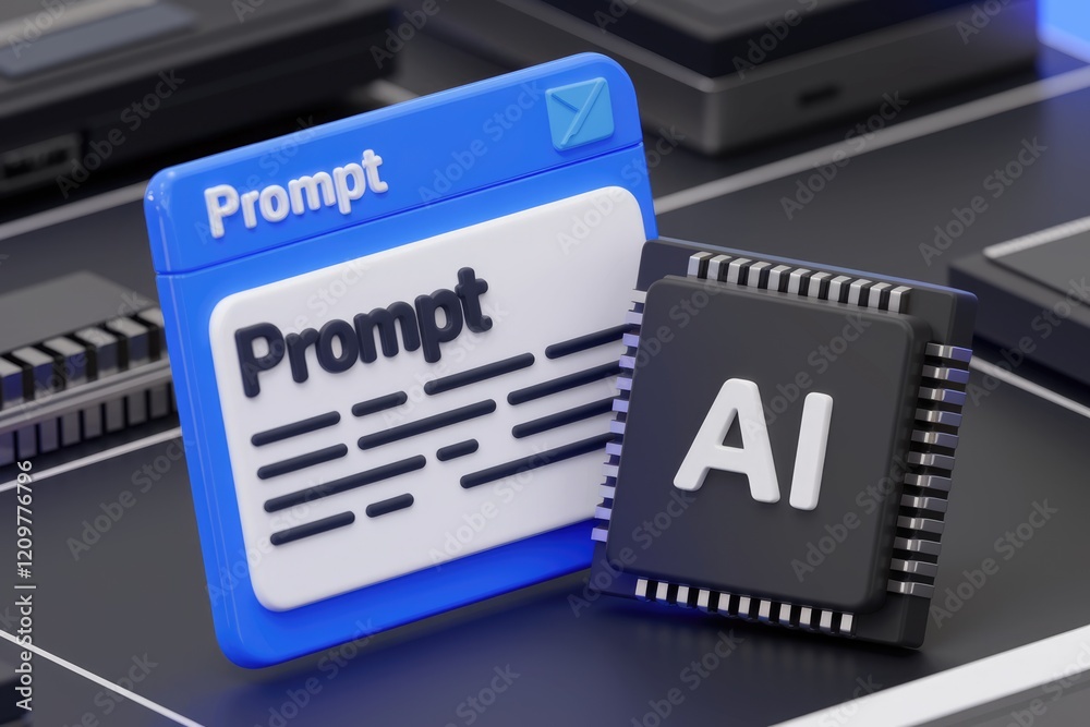 Aufkleber AI processing a text prompt, showcasing the synergy between artificial intelligence and user input.