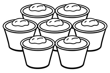 Pudding Cup Icon Set - Clean Vector Style