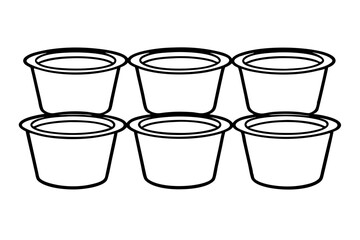 Pudding Cup Icon Set - Clean Vector Style