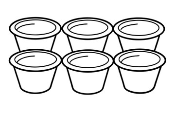 Pudding Cup Icon Set - Clean Vector Style