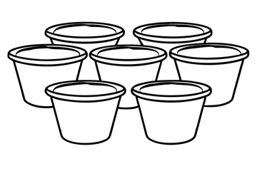 Pudding Cup Icon Set - Clean Vector Style