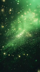 Dreamy green abstract background with sparkles and blank space