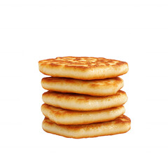 Stacked delicious golden pancakes ready for breakfast enjoyment.
