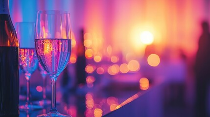 Modern business networking vibrant bokeh and sleek reflections