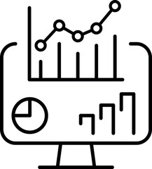 Set of 20 outline icons related to data analytics. Linear icon collection. Editable stroke. Vector illustration