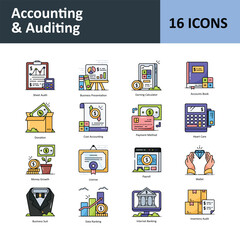 Accounting & Auditing Vector Icon Set 4. Eps 10 file 