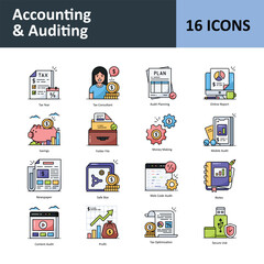Accounting & Auditing Vector Icon Set 5. Eps 10 file 