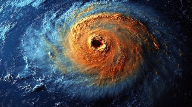 A meteorological satellite image showing a typhoon over the ocean, with data overlayed