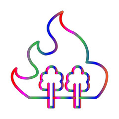 Wildfire line gradient icon