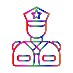 Police officer line gradient icon