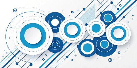 Obraz premium An Abstract Tech Banner Design Featuring Blue and White Circles