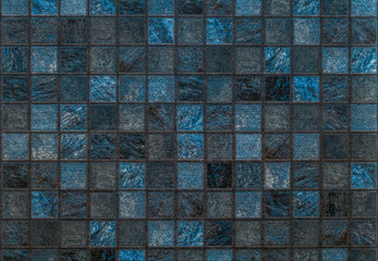 Ceramic tile wall dark blue color for abstract seamless background and texture.