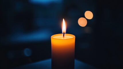 A Single Candle's Glow in the Dark