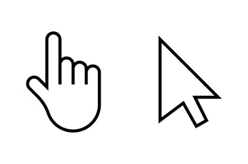 Obraz premium Hand pointer and arrow cursor icons
