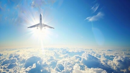 Airplane Soaring Above the Clouds: A Breathtaking Aerial View