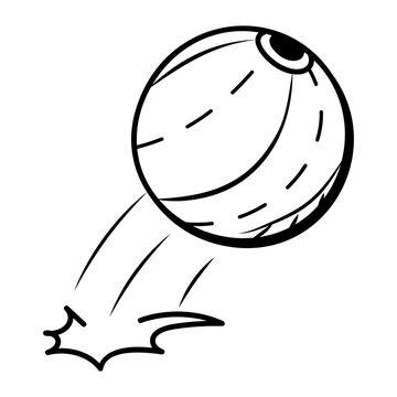 Sketchy style icon depicting a bouncing ball