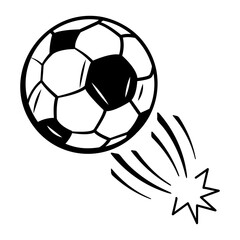 Obraz premium Doodle style icon depicting a football shot