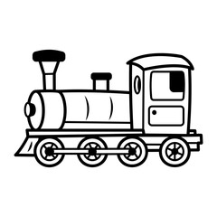 A hand drawn icon of a train toy