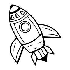 Doodle icon of a rocket toy