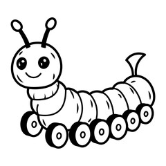 Cute caterpillar toy, hand drawn icon