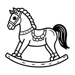 A hand drawn icon of a rocking horse