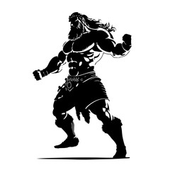 Obraz premium Viking Warrior – A Striking and Detailed Artwork Perfect for Norse-Themed Projects, Historical Illustrations, Fantasy Art, and Merchandise. Viking Warrior Fantasy-Themed Designs