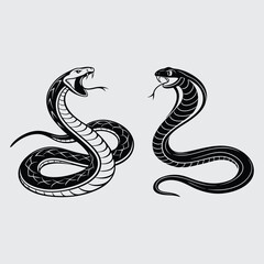 Snake image silhouette vector art and illustration