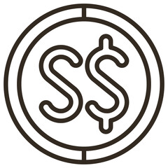 Singapore Dollar Symbol  Icon Element For Design Graphic