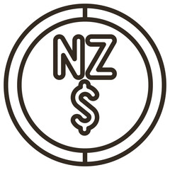 New Zealand Dollar Symbol  Icon Element For Design Graphic