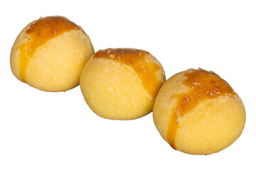Nastar cookies neatly arranged isolated transparent
