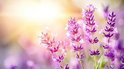 Obraz premium Lavender Field at Sunset: A Serene Summer Scene