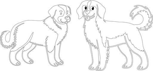 Dog lover character bundle line art and illustrator eps