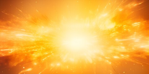 Obraz premium Solar Flare, a bright yellow sun with flames on a white background bokeh background