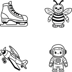 Bundle of Playful Toys Doodle Icons

