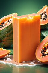 Photo natural Papaya soap with packaging