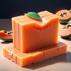 Photo natural Papaya soap with packaging

