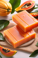 Photo natural Papaya soap with packaging