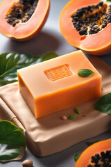 Photo natural Papaya soap with packaging