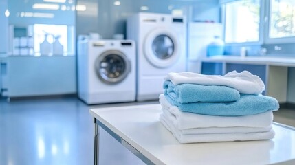 Clean Towels, Fresh Laundry, Modern Room