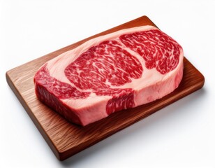 wagyu A5 beef cut perfect marbling quality on isolated white background