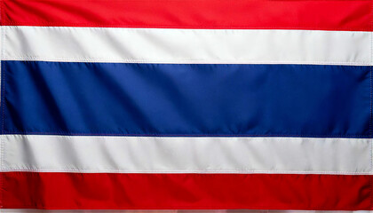 Fototapeta premium タイ国旗を近接撮影。鮮やかな赤、白、青のストライプがディテール豊かに表現。Generative AI。